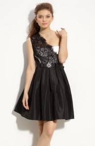 black-One-Shoulder-cocktail-Dress-with-lace